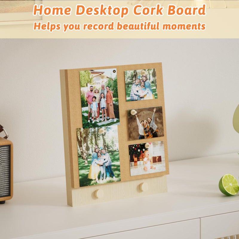 Trycooling Bulletin Board/Cork Board on The Desktop-Small Mini Hanging Tack Message Memo Picture Board for Home Office School - Image 4